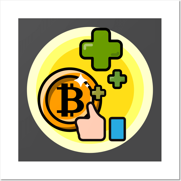 Bitcoin like earning icon Wall Art by Akman